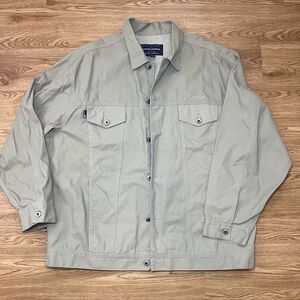 Vintage Phat Farm Y2K 90s Brown Stiff Denim Jean Jacket Men’s SIZE XXXL Hip Hop